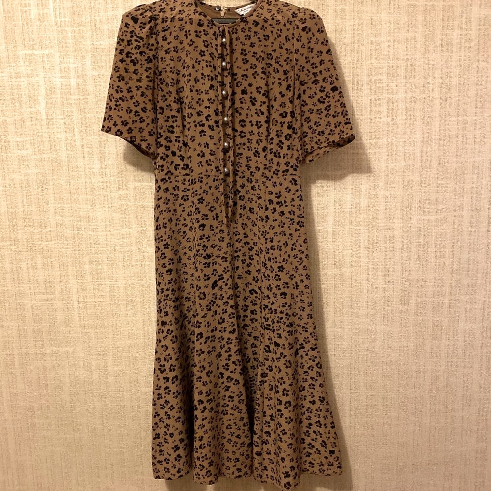 L.K. Bennett Leopard Montana Silk Dress size 4